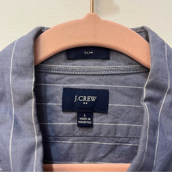 J.Crew Slim Button Down Shirt Men's Bllue Purple Washed Horizontal Stripe Large - Picture 3 of 6